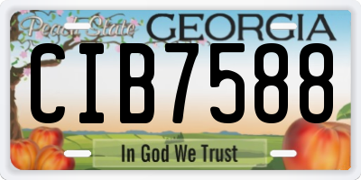 GA license plate CIB7588
