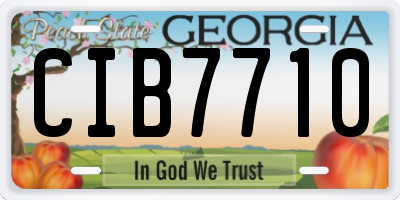 GA license plate CIB7710