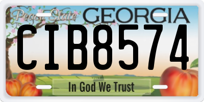 GA license plate CIB8574