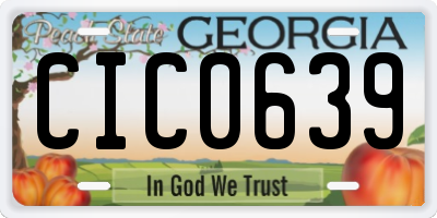 GA license plate CIC0639