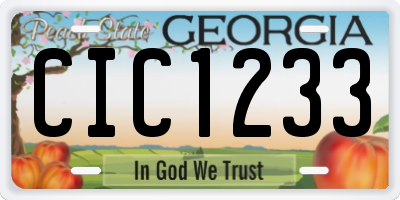 GA license plate CIC1233