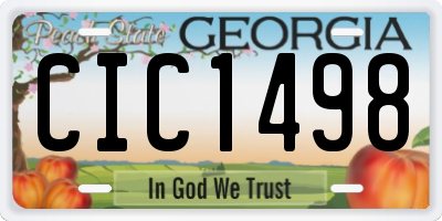 GA license plate CIC1498