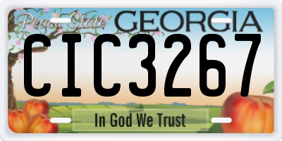 GA license plate CIC3267