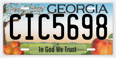 GA license plate CIC5698