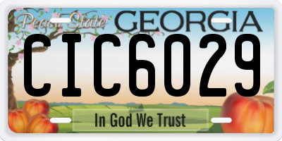 GA license plate CIC6029
