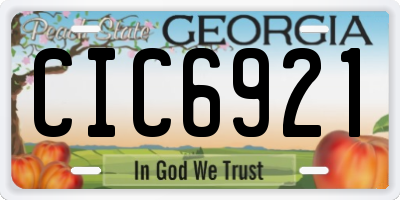 GA license plate CIC6921