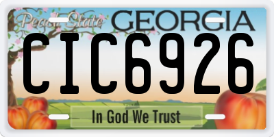 GA license plate CIC6926