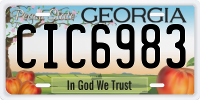 GA license plate CIC6983