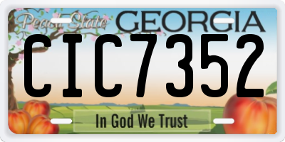 GA license plate CIC7352