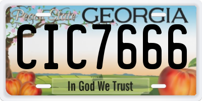 GA license plate CIC7666