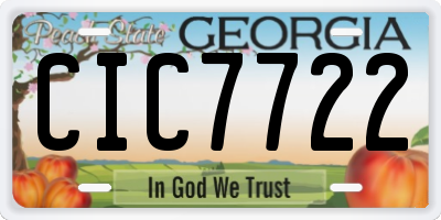 GA license plate CIC7722