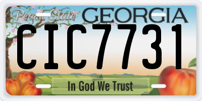 GA license plate CIC7731