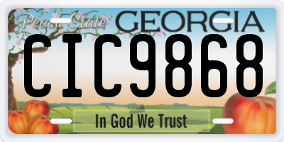 GA license plate CIC9868
