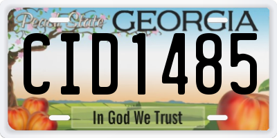GA license plate CID1485