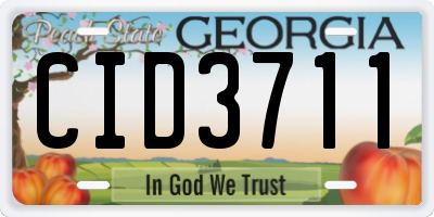 GA license plate CID3711