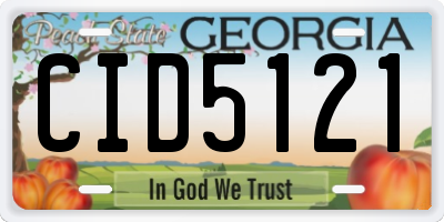 GA license plate CID5121