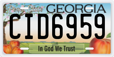 GA license plate CID6959
