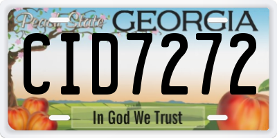 GA license plate CID7272