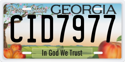 GA license plate CID7977