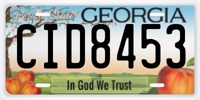 GA license plate CID8453