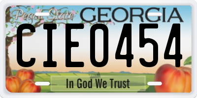 GA license plate CIE0454