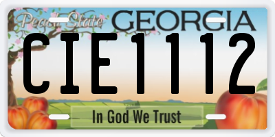 GA license plate CIE1112