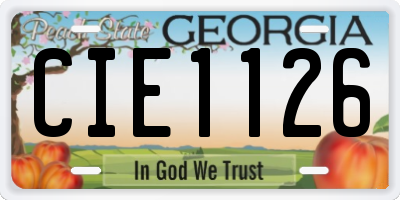 GA license plate CIE1126