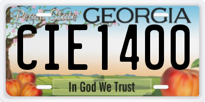 GA license plate CIE1400