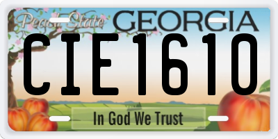 GA license plate CIE1610