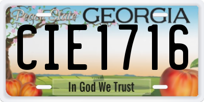 GA license plate CIE1716