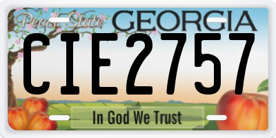 GA license plate CIE2757