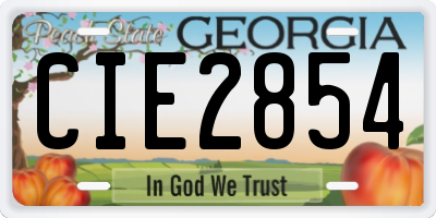 GA license plate CIE2854
