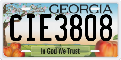 GA license plate CIE3808