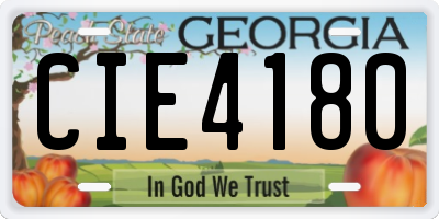 GA license plate CIE4180