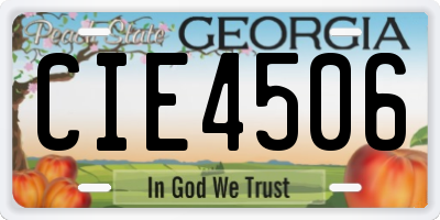 GA license plate CIE4506
