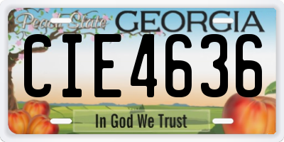 GA license plate CIE4636