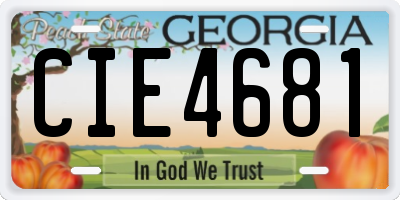 GA license plate CIE4681
