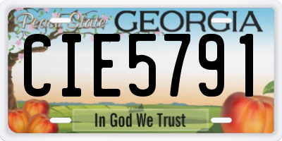 GA license plate CIE5791