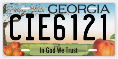 GA license plate CIE6121