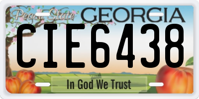 GA license plate CIE6438