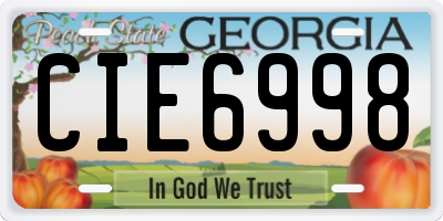 GA license plate CIE6998