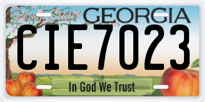 GA license plate CIE7023