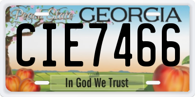 GA license plate CIE7466
