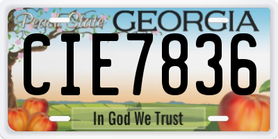 GA license plate CIE7836