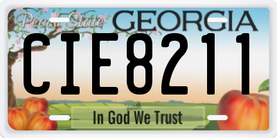 GA license plate CIE8211
