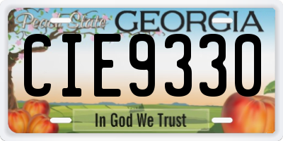 GA license plate CIE9330