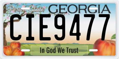 GA license plate CIE9477