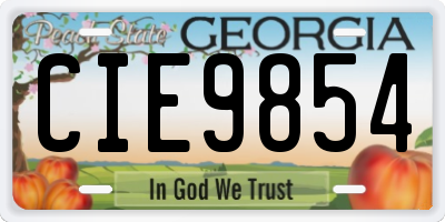 GA license plate CIE9854
