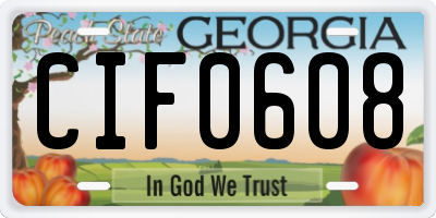GA license plate CIF0608