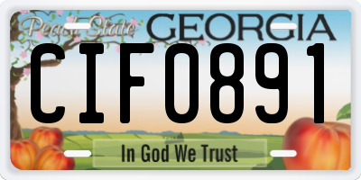 GA license plate CIF0891